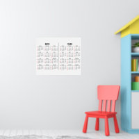 2024 2025 Calendar 2 year black white 