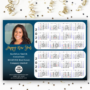 2024 2025 Calendar Corporate Photo Blue Magnetic
