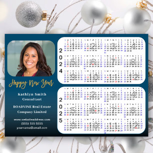 2024 2025 Calendar Corporate Photo Blue Magnetic