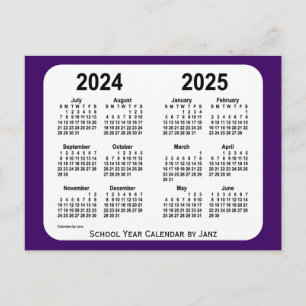 2024-2025 Purple Mini School Year Calendar by Janz Postcard
