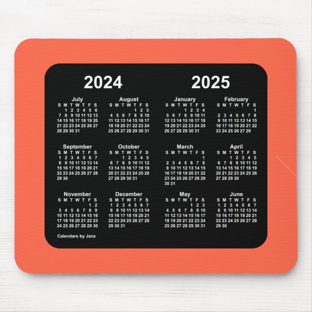2024-2025 Tomato Red Calendar by Janz Mouse Pad (Front)