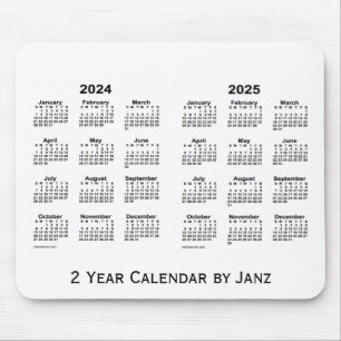 2024-2025 White 2 Year Calendar by Janz Mousepad
