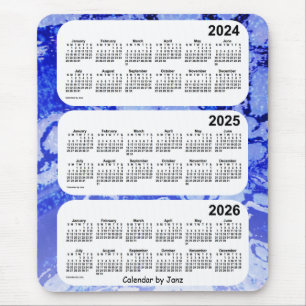 2024-2026 Blue Galaxy 3 Year Calendar by Janz Mouse Mat