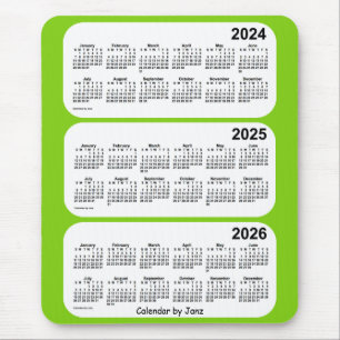 2024-2026 Yellow Green 3 Year Calendar by Janz Mouse Mat