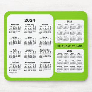 2024-2026 Yellow Green 3 Year Calendar by Janz Mouse Mat