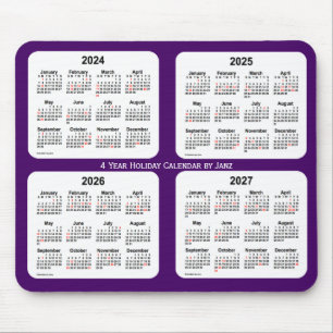 2024-2027 Purple Holiday Calendar by Janz Mouse Mat
