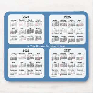 2024-2027 Steel Blue Holiday Calendar by Janz Mouse Mat