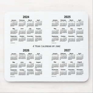 2024-2027 White 4 Year Calendar by Janz Mouse Mat