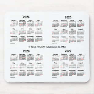 2024-2027 White Holiday Calendar by Janz Mouse Mat