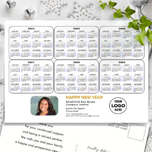 2024 - 2029  6 Year Calendar Modern Business Photo Holiday Postcard