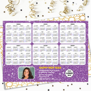 2024 - 2029 Calendar Business Logo Modern New Year Holiday Card