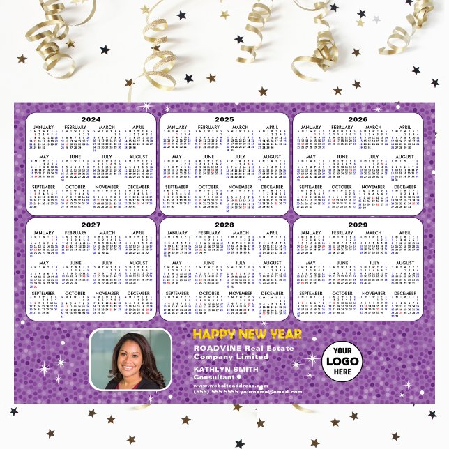 2024 - 2029 Calendar Business Logo Purple Magnetic (Creator Uploaded)