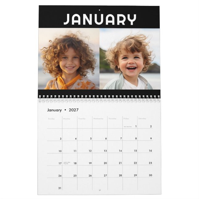 2024 - 24 Photo - 2 Per Month Modern Family Calendar (Jan 2027)