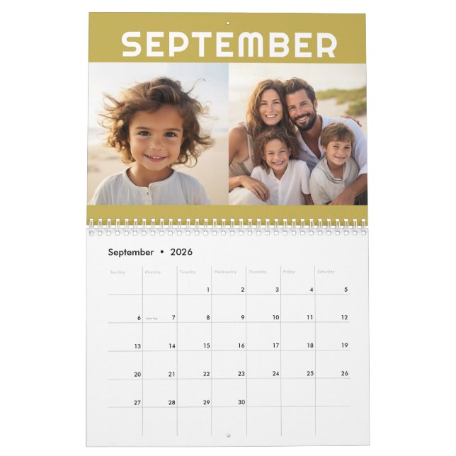 2024 - 24 Photo - 2 Per Month Modern Family Calendar (Sep 2026)