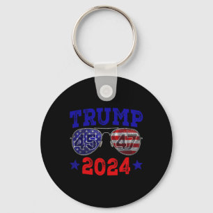 2024 45 47 American Flag Sungles Trump 2024  Key Ring