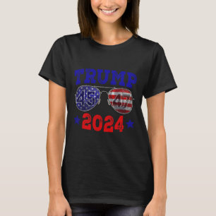 2024 45 47 American Flag Sungles Trump 2024 T-Shirt