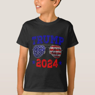2024 45 47 American Flag Sungles Trump 2024 T-Shirt