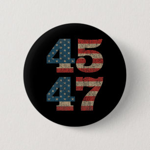 2024 45 47 Vintage American Flag Retro 4547 Trump 6 Cm Round Badge