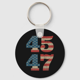 2024 45 47 Vintage American Flag Retro 4547 Trump Key Ring