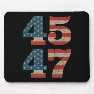 2024 45 47 Vintage American Flag Retro 4547 Trump Mouse Mat