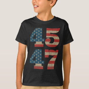 2024 45 47 Vintage American Flag Retro 4547 Trump T-Shirt
