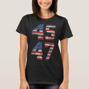 2024 45 47 Vintage American Flag Retro 4547 Us 202 T-Shirt