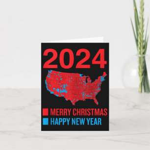 2024 Accurate Election Map Merry Christmas Happy N Card