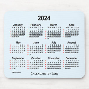 2024 Alice Blue 52 Weeks Calendar by Janz Mouse Mat