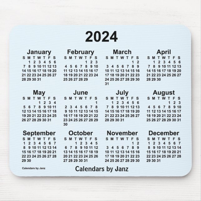 2024 Alice Blue Calendar by Janz Mouse Pad (Front)