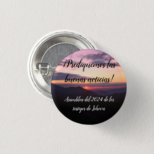 2024 Asamblea TJ atardecer (JW) personaliza 3 Cm Round Badge (Front & Back)