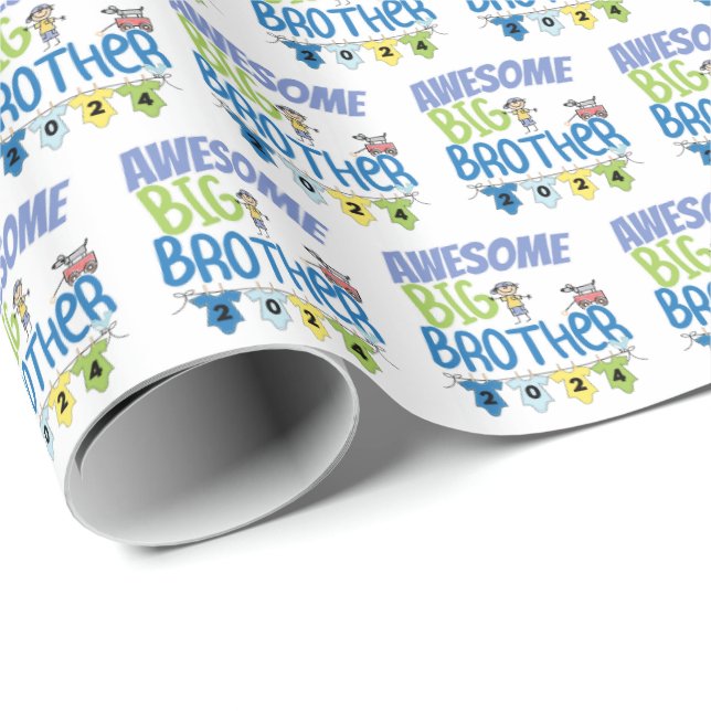 2024 Awesome Big Brother Wrapping Paper (Roll Corner)