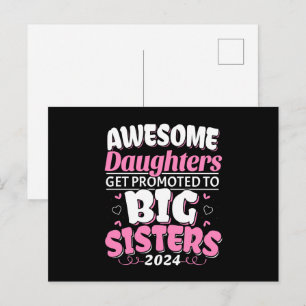 2024 Awesome Daughter Promoted to Big Sister Postcard