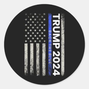 2024 Back The Blue Thin Blue Line Police American Classic Round Sticker