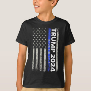 2024 Back The Blue Thin Blue Line Police American T-Shirt