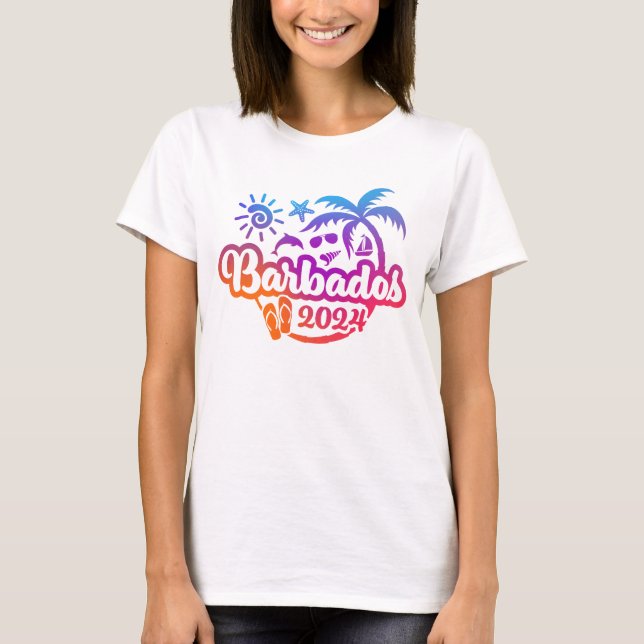 2024 Barbados Caribbean Vacation or Trip T-Shirt (Front)