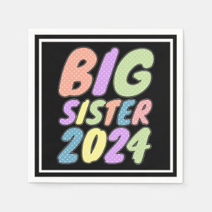 2024 Big Sister Girly Dots Napkin