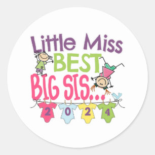 2024 Big Sister - Little Miss Best Big Sis Classic Round Sticker