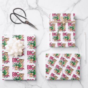 2024 Big Sister - Tropical Jungle Tiger Wrapping Paper Sheet