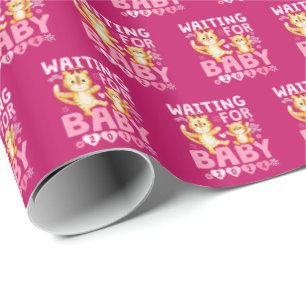2024 Big Sister Waiting for Baby Cute Tigers Wrapping Paper