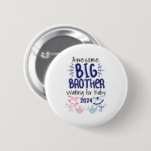 2024 Big Sister Waiting for New Baby Sibling 6 Cm Round Badge