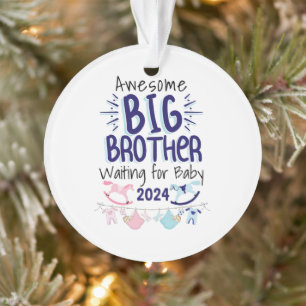 2024 Big Sister Waiting for New Baby Sibling Ornament