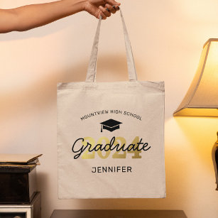 2024 Black Gold Graduate Gift Tote Bag