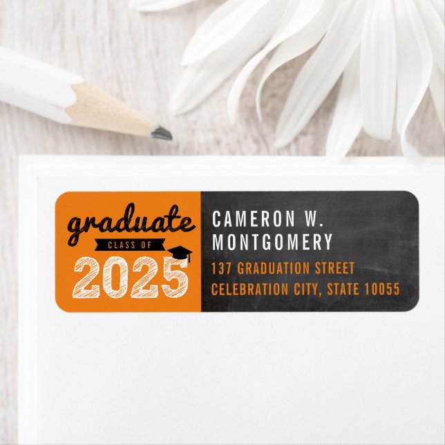 2024 Bold Sketch Modern Orange Graduation Address (Insitu)