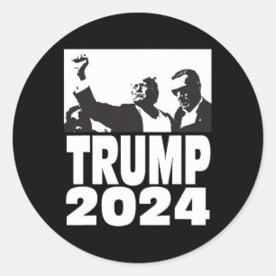 2024 Bulletproof Teflon Don Rally Shooting Fist Pu Classic Round Sticker