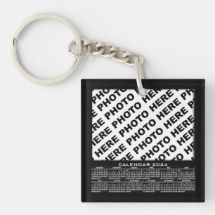 2024 Calendar Add 3 Photos Keychain
