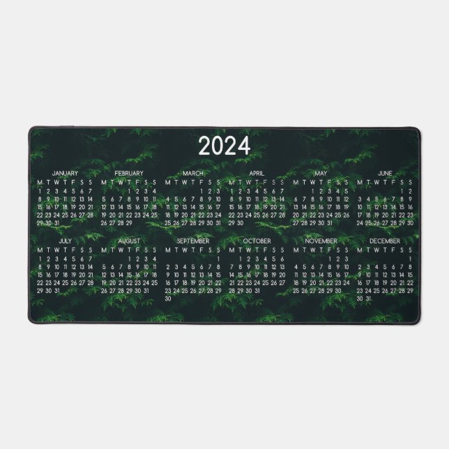 2024 Calendar Dark Background Nature Photo Desk Mat (Front)