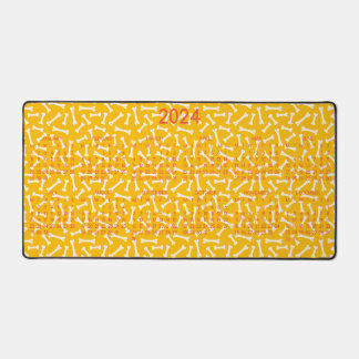 2024 Calendar Dog Bones Design Pattern Desk Mat
