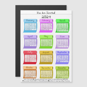 2024 Calendar Fabrics Fabric Font You Are Invited Magnetic Invitation
