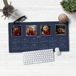2024 Calendar Full Year Modern Photo Collage Desk Mat<br><div class="desc">2024 Calendar Full Year Minimalist Classic Style Desk Mat Mouse Pad featuring your name and 4 of your favourite photos! 🌟This is for 2024🌟 This version is in chic navy blue, but the colours can easily be customised! Please contact us at cedarandstring@gmail.com if you need assistance with the design or...</div>