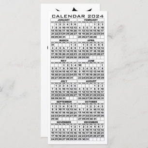2024 Calendar Holidays Rack Card Leaf with envelop